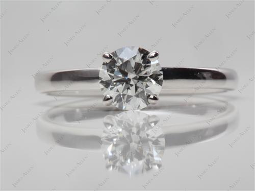 White Gold 0.70 Round cut Diamond Solitaire Ring Settings