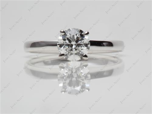 White Gold 0.80 Round cut Solitaire Engagement Rings
