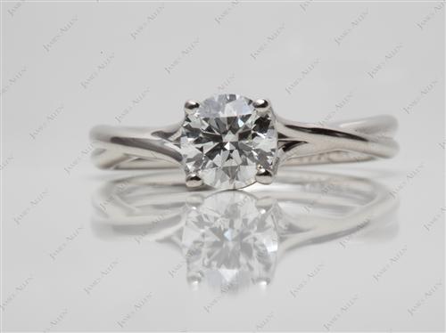 Platinum 1.03 Round cut Diamond Solitaire Rings