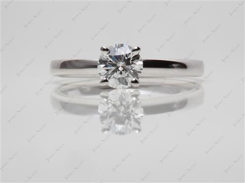 White Gold 0.65 Round cut Diamond Solitaire Engagement Ring
