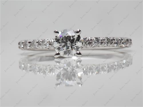 White Gold 0.46 Round cut Pave Ring Mountings