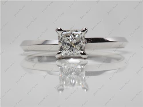 White Gold 0.64 Princess cut Round Solitaire Ring