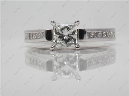 White Gold 0.71 Princess cut Channel Diamond Ring