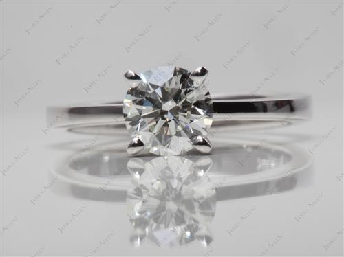 White Gold 0.91 Round cut Engagement Ring