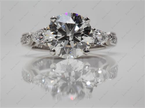 Platinum 3.01 Round cut Three Stones