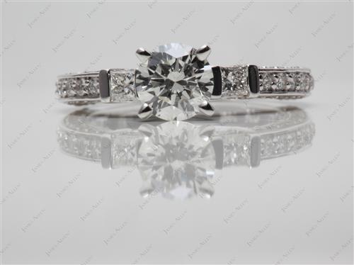 White Gold 0.92 Round cut Pave Ring