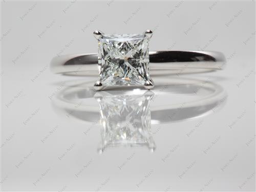 Platinum 1.21 Princess cut Diamond Rings