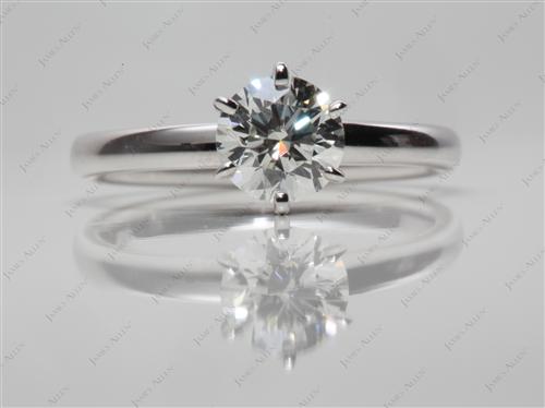 White Gold 0.77 Round cut Diamond Solitaire Ring Settings