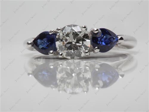 White Gold 0.69 Round cut Gemstones Ring