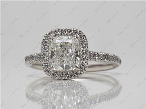 Platinum 1.52 Cushion cut Engagement Rings