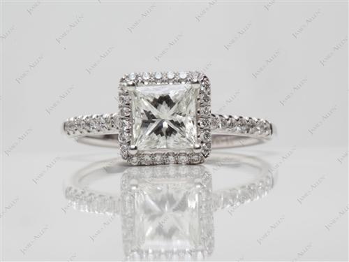 White Gold 1.05 Princess cut Engagement Ring
