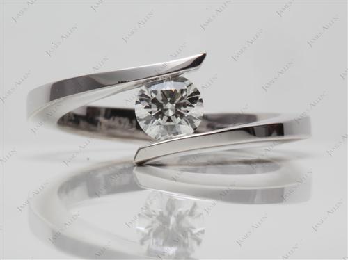 White Gold 0.50 Round cut Tension Setting Engagement Rings