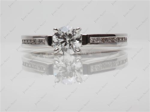 White Gold 0.50 Round cut Channel Setting Ring
