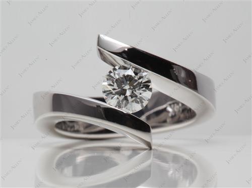 White Gold 0.70 Round cut Tension Set Diamond Ring
