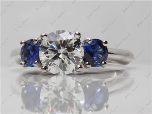 Platinum 1.50 Round cut Gem Stone Engagement Ring
