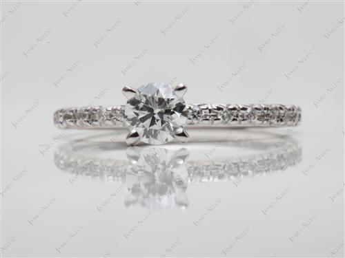White Gold 0.36 Round cut Pave Rings