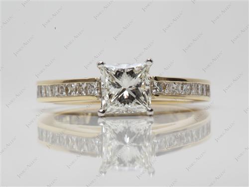 Gold 1.09 Princess cut Channel Setting Engagement Rings