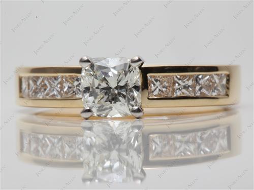 Gold 1.07 Cushion cut Channel Set Diamond Band
