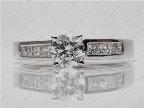 White Gold 0.70 Round cut Channel Setting Engagement Rings