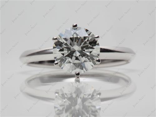 White Gold 1.40 Round cut Solitaire Rings