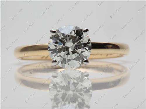 Gold 1.36 Round cut Engagement Ring
