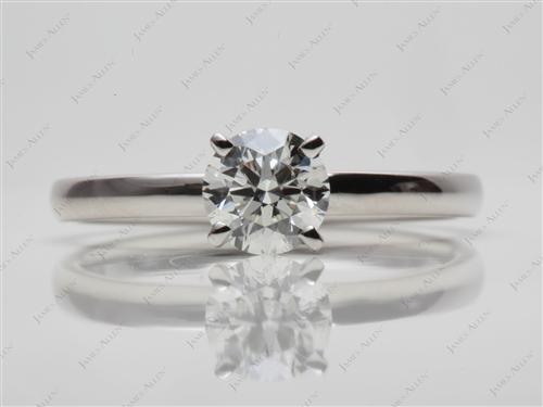Platinum 0.80 Round cut Engagement Rings