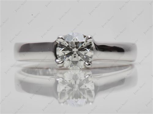 White Gold 0.77 Round cut Diamond Solitaire Rings