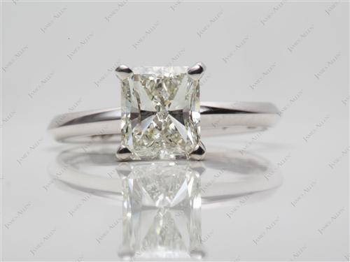 White Gold 1.50 Radiant cut Solitaire Ring Settings
