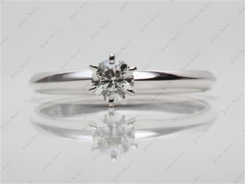 White Gold 0.30 Round cut Diamond Ring