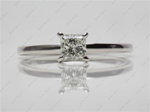 Platinum 0.51 Princess cut Diamond Solitaire Ring Settings