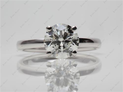 White Gold 1.47 Round cut Diamond Solitaire Ring Settings
