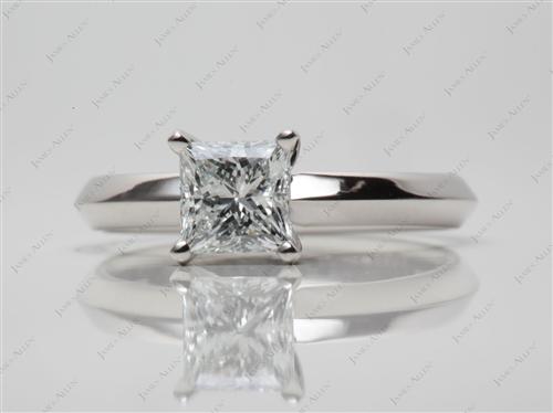 Platinum 0.83 Princess cut Diamond Engagement Solitaire Rings