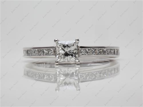 Platinum 0.55 Princess cut Channel Set Diamond Band