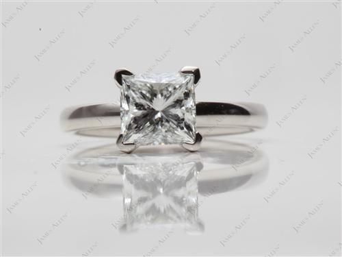 Platinum 1.32 Princess cut Diamond Ring