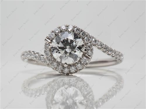 Platinum 0.79 Round cut Micro Pave Rings