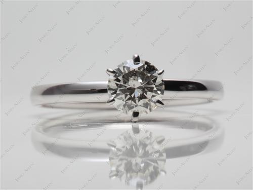 White Gold 0.76 Round cut Diamond Engagement Solitaire Rings
