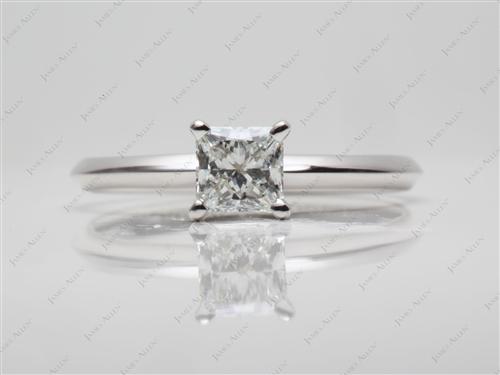 White Gold 0.71 Princess cut Diamond Solitaire Engagement Ring