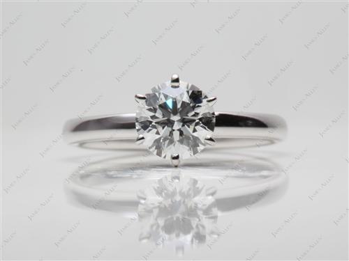 White Gold 1.03 Round cut Diamond Solitaire Ring Settings
