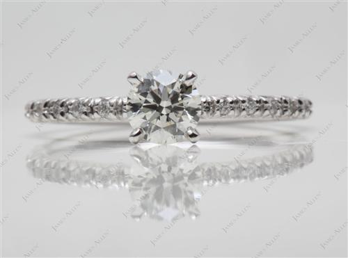 White Gold 0.51 Round cut Pave Ring Setting