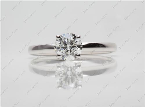 White Gold 0.80 Round cut Solitaire Diamond Rings