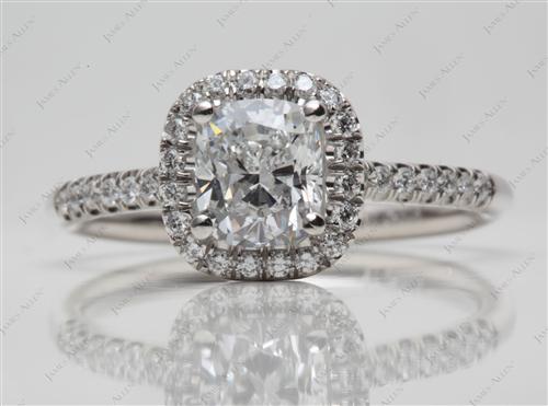 Platinum 1.10 Cushion cut Diamond Rings