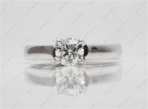 White Gold 0.64 Round cut Solitaire Engagement Rings