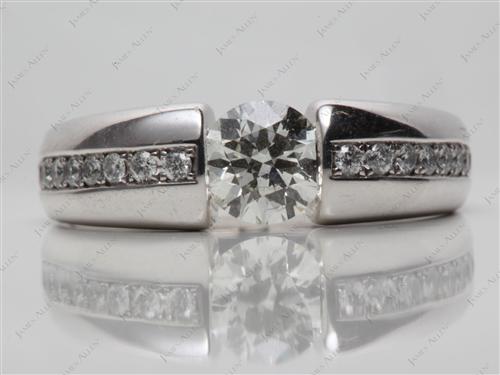 White Gold 0.74 Round cut Tension Rings