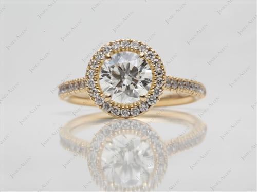 Gold 0.96 Round cut Diamond Ring