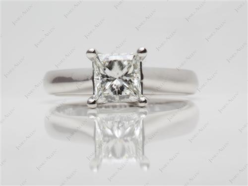 Platinum 1.20 Princess cut Solitaire Rings
