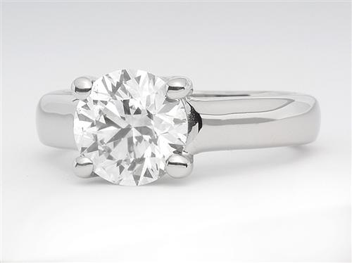 Platinum 1.42 Round cut Diamond Solitaire Rings