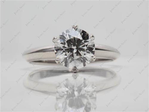 Platinum 1.30 Round cut Diamond Solitaire Engagement Ring