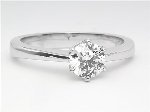 White Gold 0.55 Round cut Diamond Solitaire Ring Settings