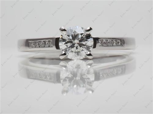 Platinum 0.72 Round cut Channel Set Rings