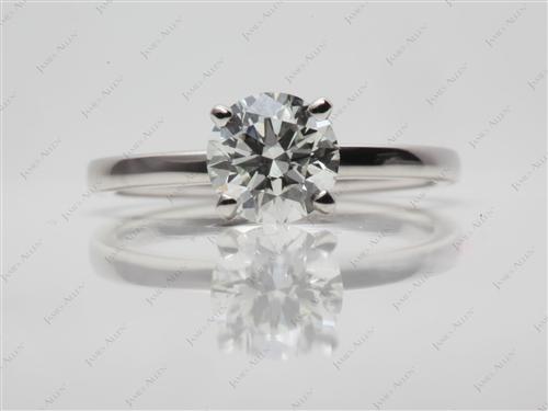 Platinum 0.93 Round cut Solitaire Engagement Ring